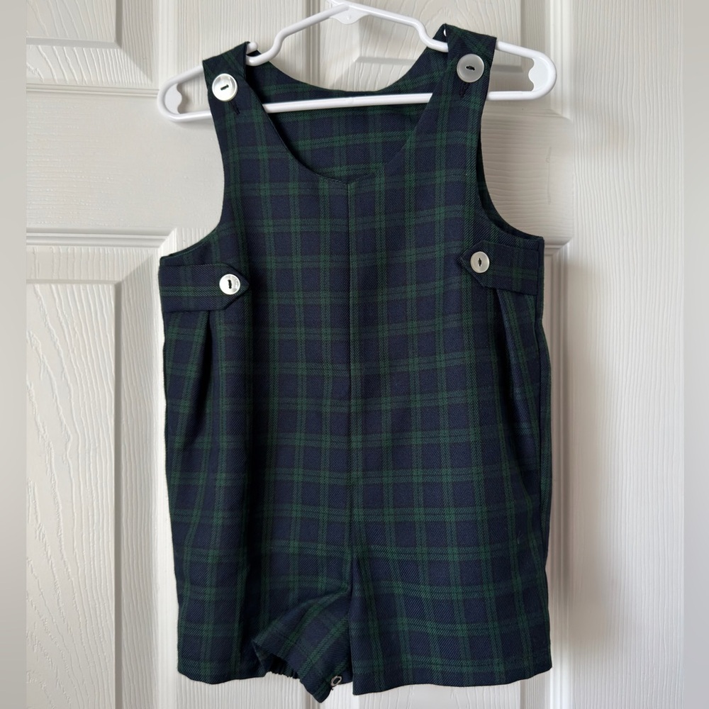 Vintage IMP Originals Plaid Shortall Romper 24 Months Toddler Overalls